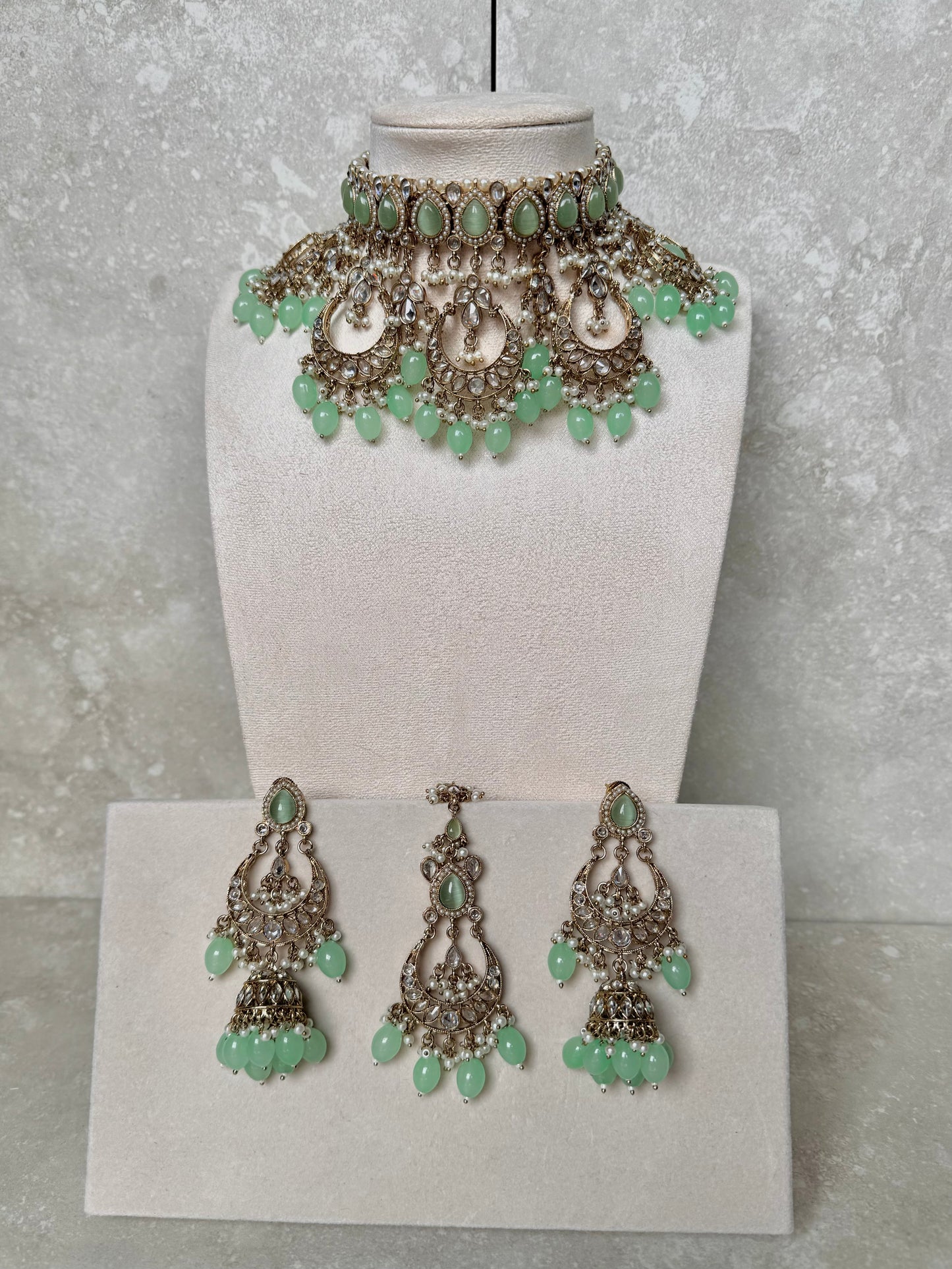 MahaRani Semi Bridal - Mint