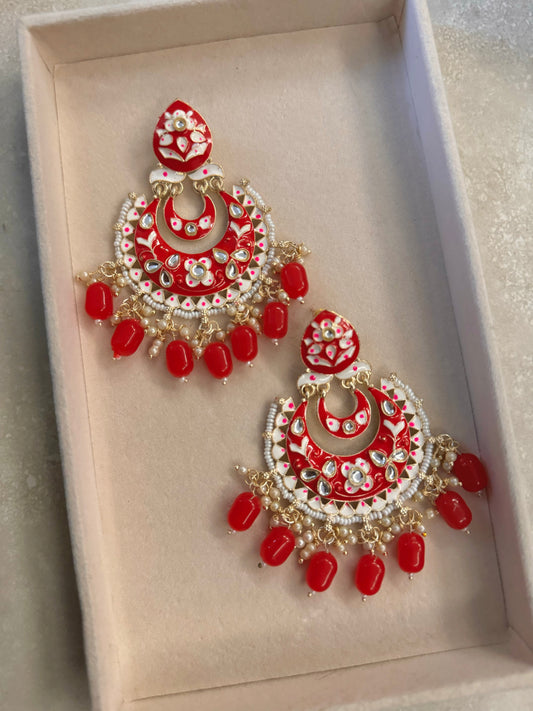 Myra Earrings - Red