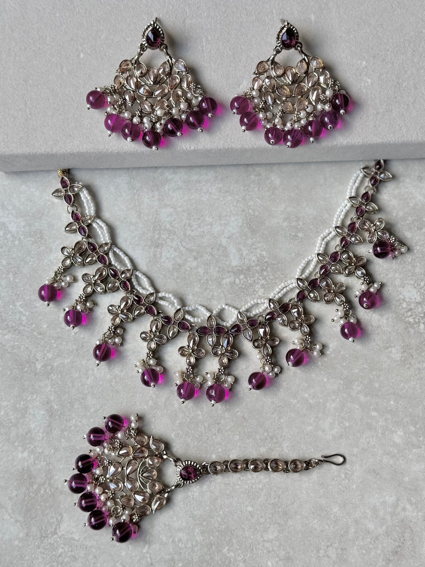 Humma Necklace Set - Purple