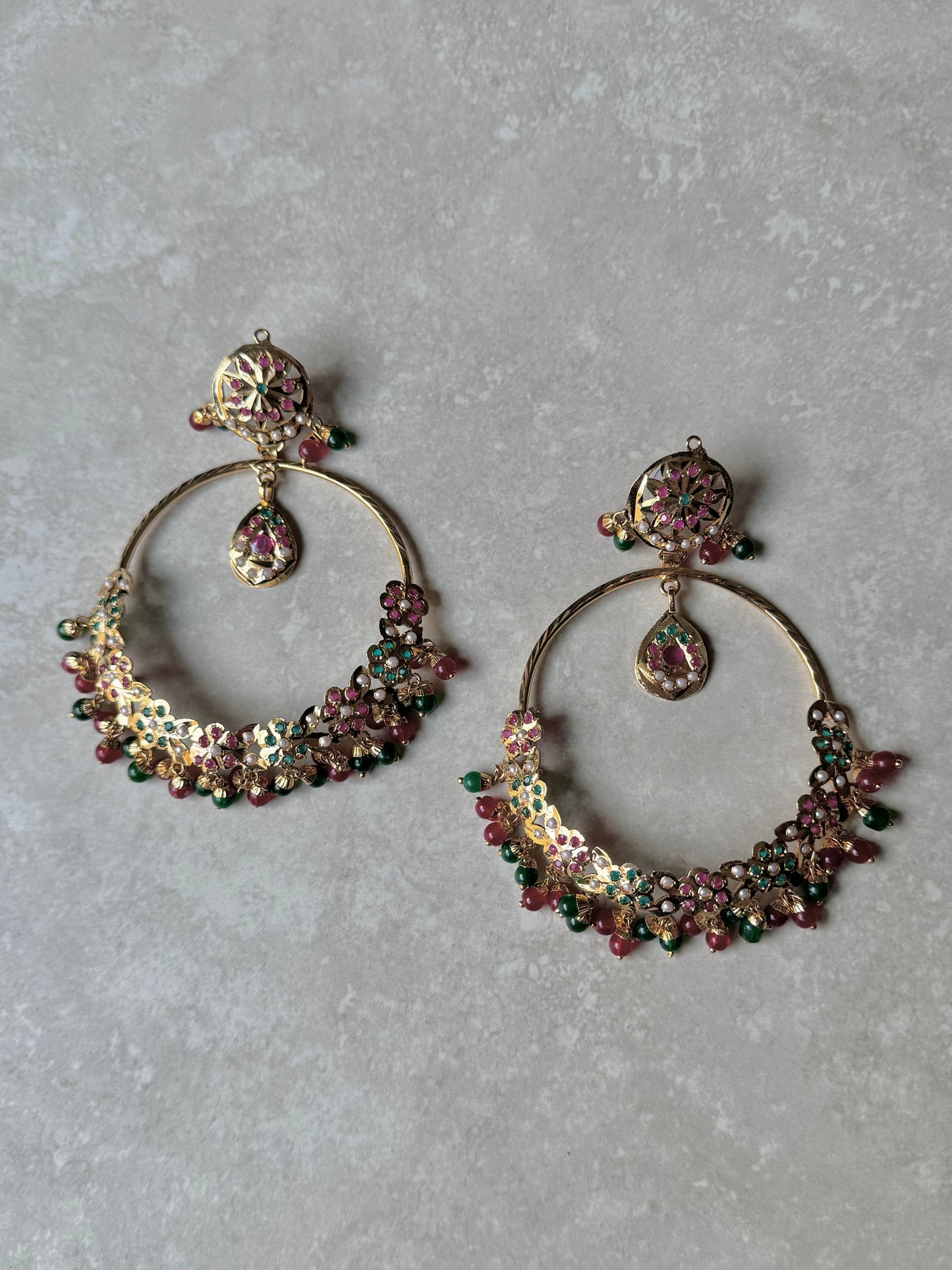 Ravina Oversized Jadau Earrings