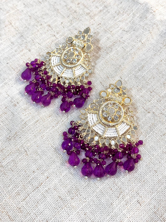 Mirror Earrings - Purple