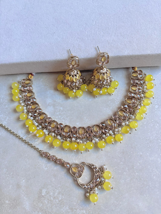Rubab Small Necklace Set - Yellow