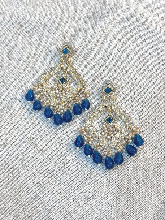 Navya Earrings - Blue