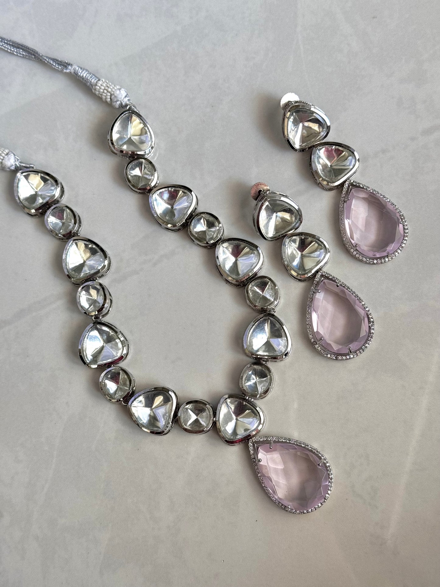 Aqsa Necklace Set - Pink
