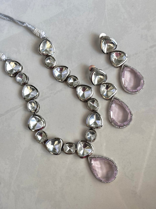 Aqsa Necklace Set - Pink