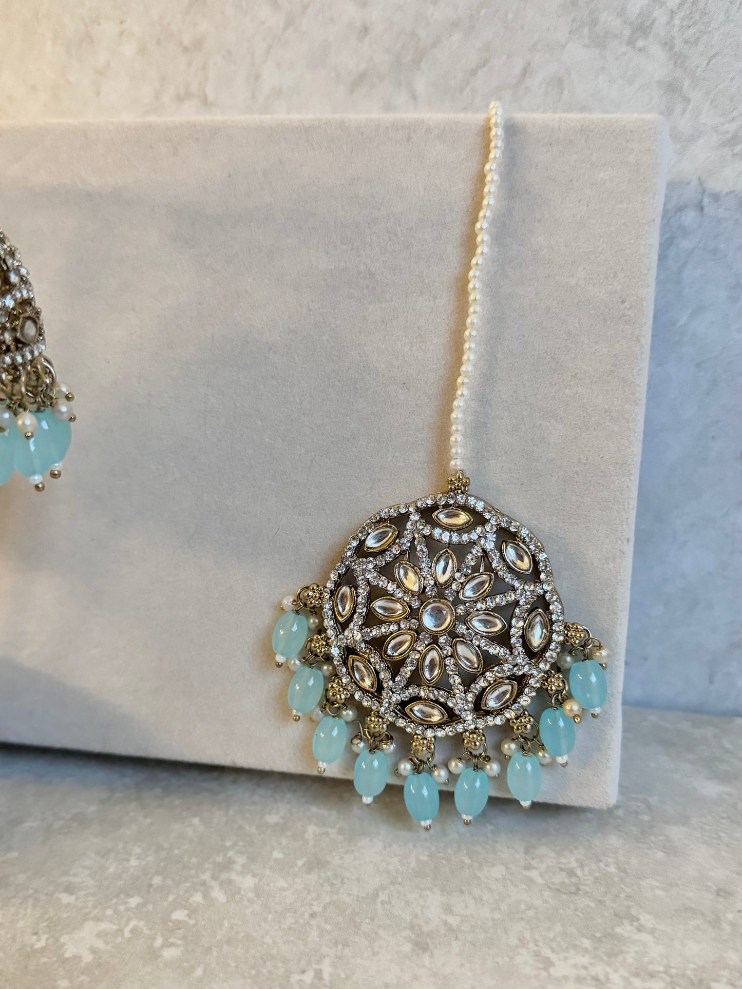 Emaan Jhumka and Tikka - Light Blue