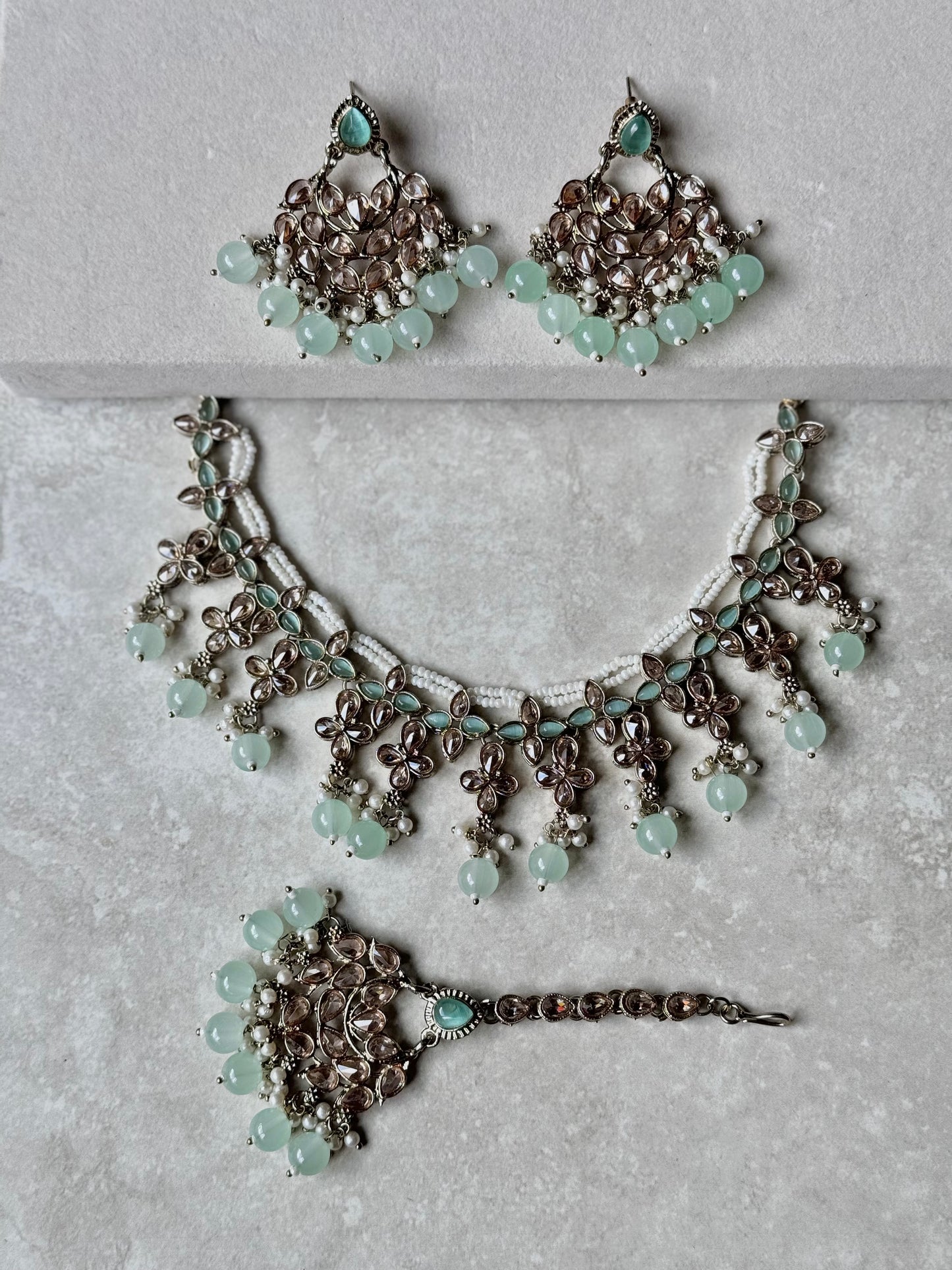 Humma Necklace Set - Mint Green