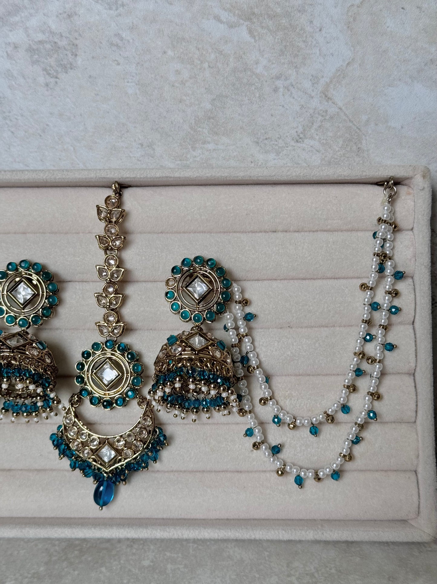 Anusha Sahara Jhumkas - Emerald Green