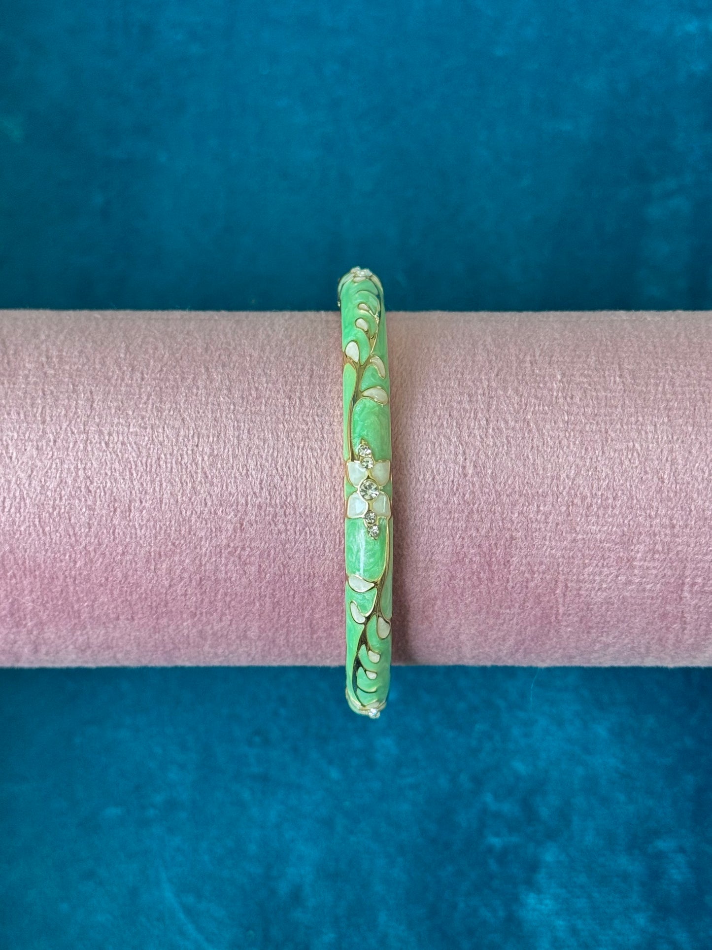 Green/White Painted Bangle