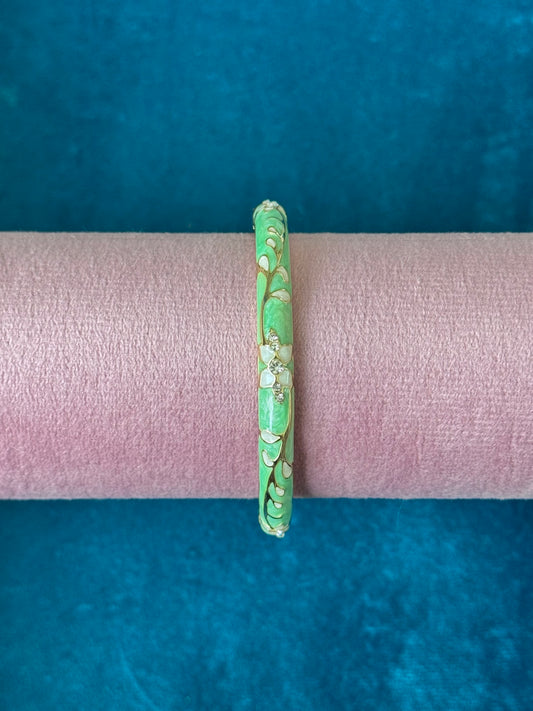 Green/White Painted Bangle