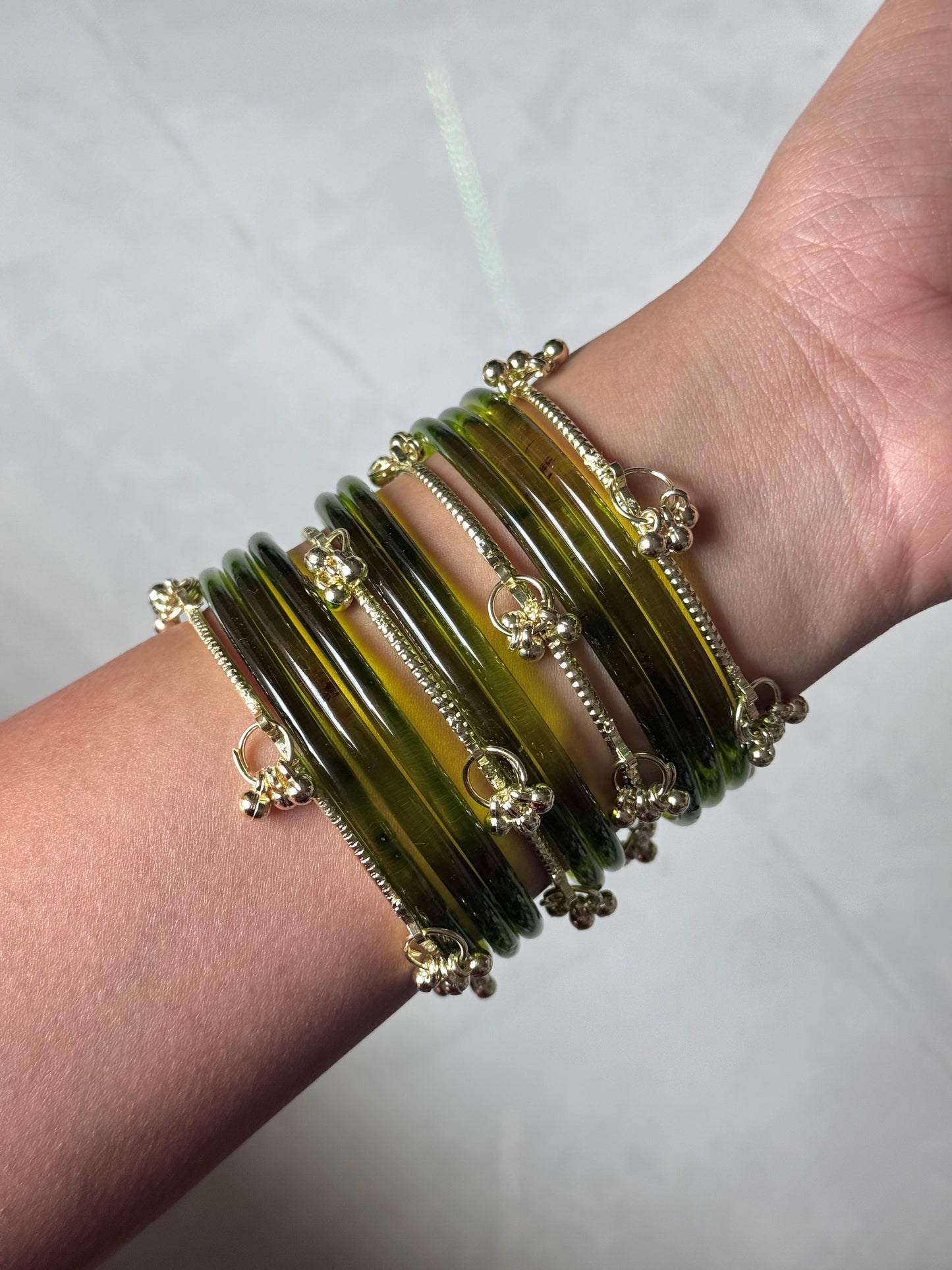 Jelly Bangles - Dark Mehndi Green