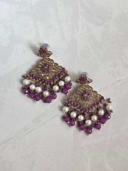 Avneet Earrings - Dark Purple