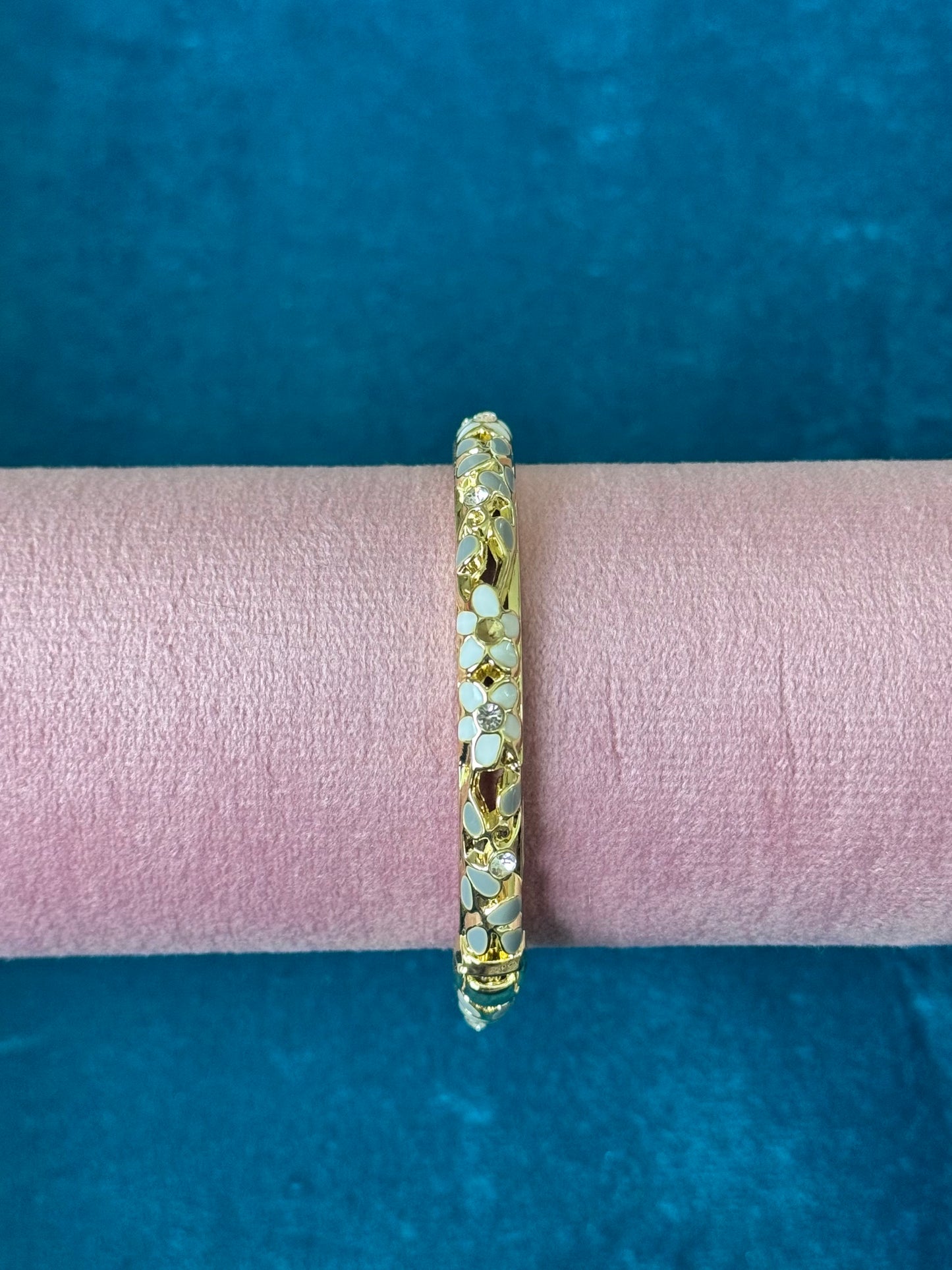 White and Gold Painted Bangle