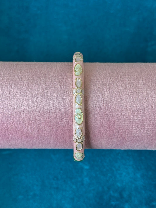 Baby Pink Floral Painted Bangle