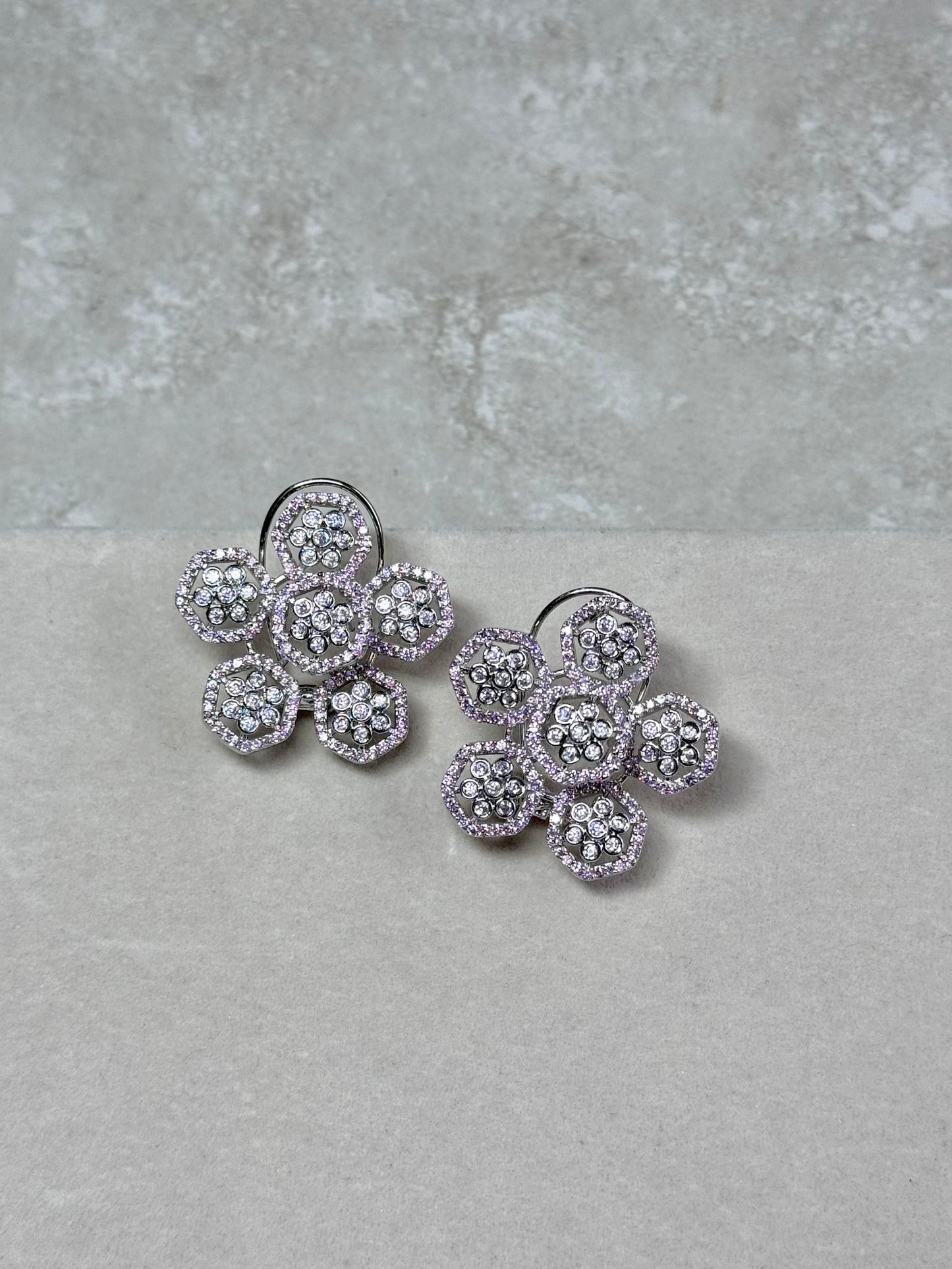 Safa Studs - Silver/Pink