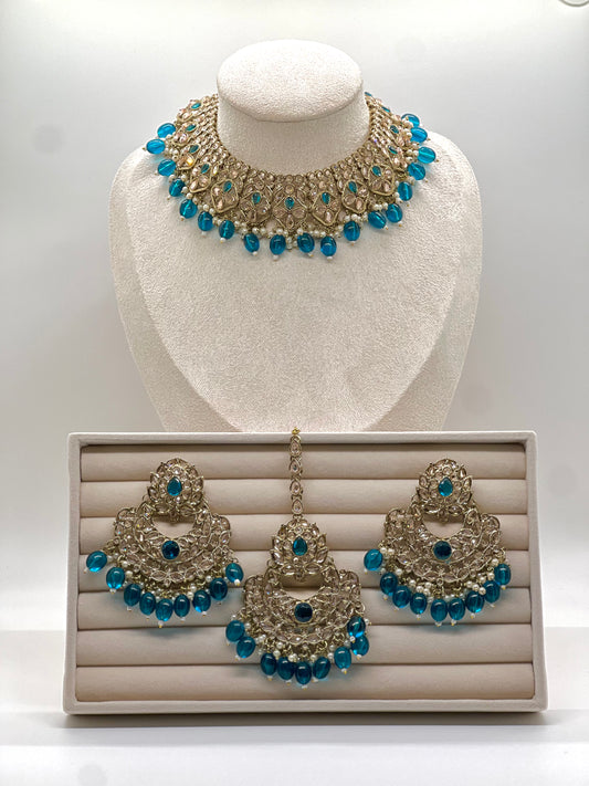 Rana Necklace Set - Blue