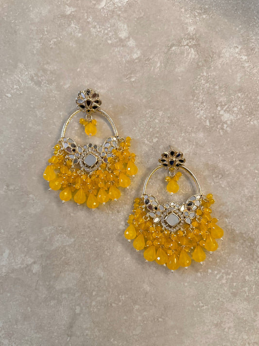 Aina Earrings - Yellow-Statement Jewels