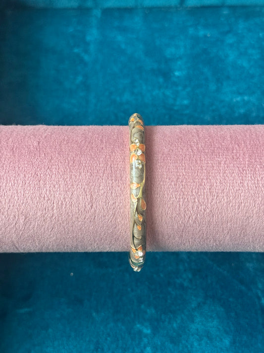 Grey/Peach Painted Bangle