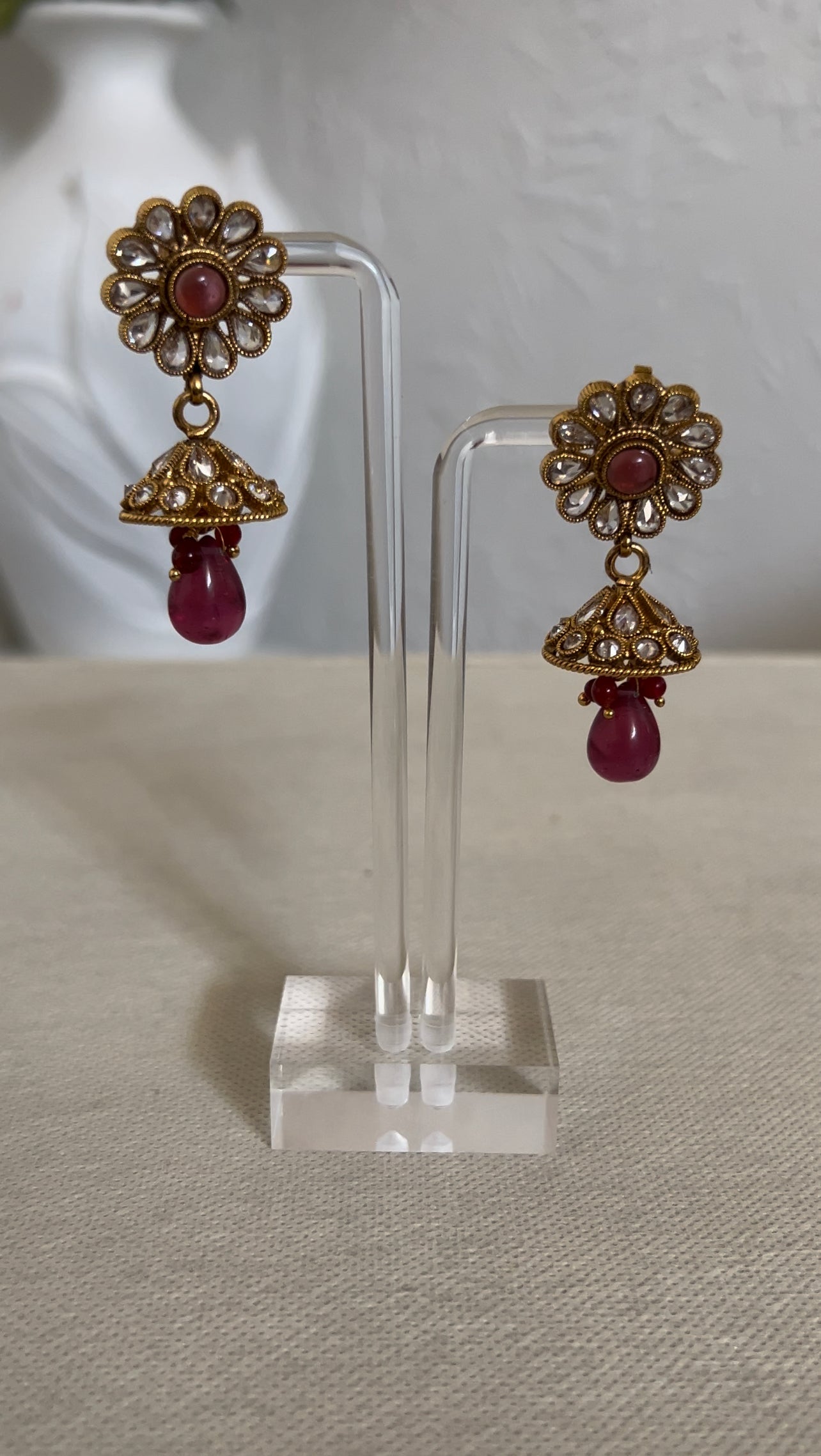 Rupa Red Jhumka