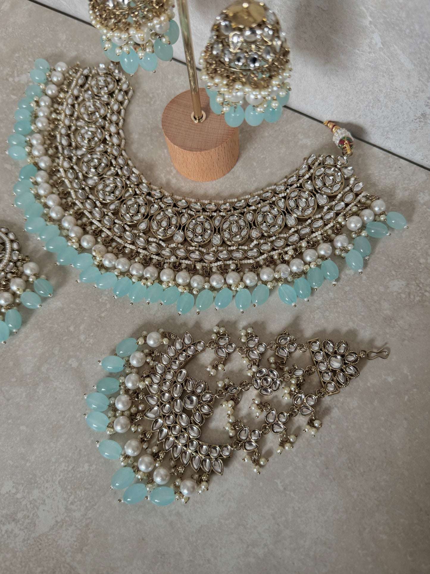 Avleen Bridal Necklace  - Light Blue