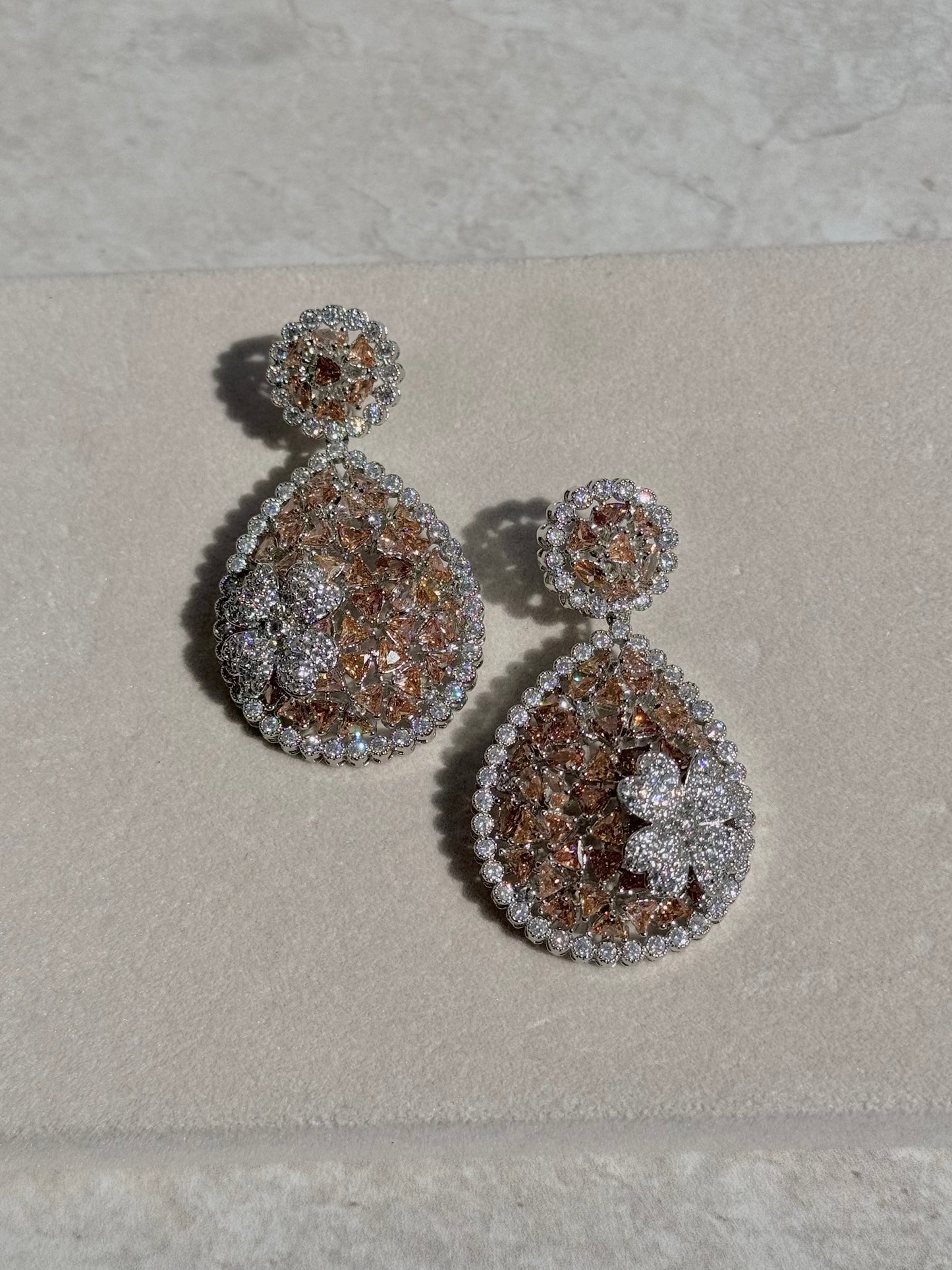 Aymal Earrings - Champagne  (Heera Collection)