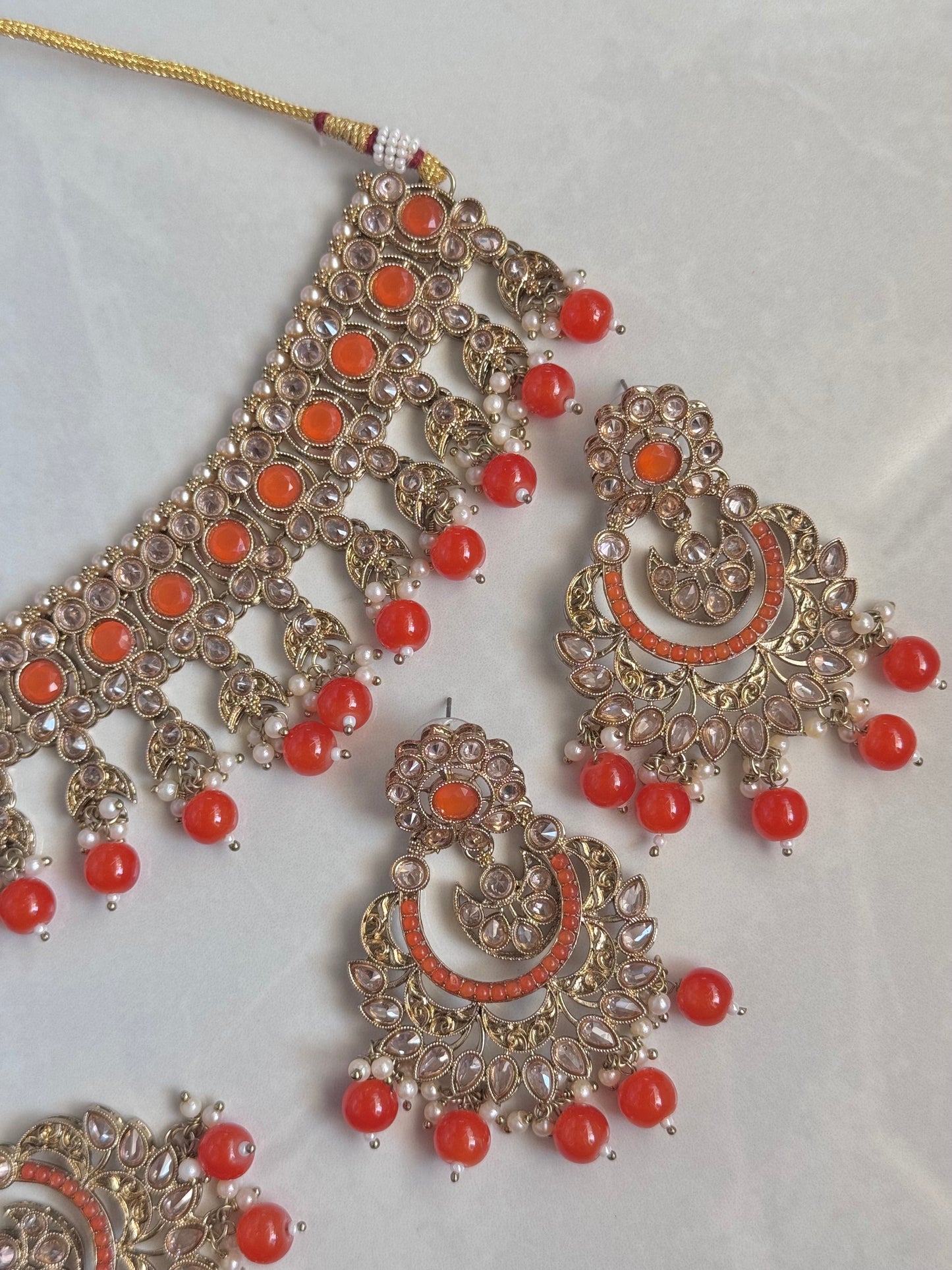 Neelum Choker Set - Orange