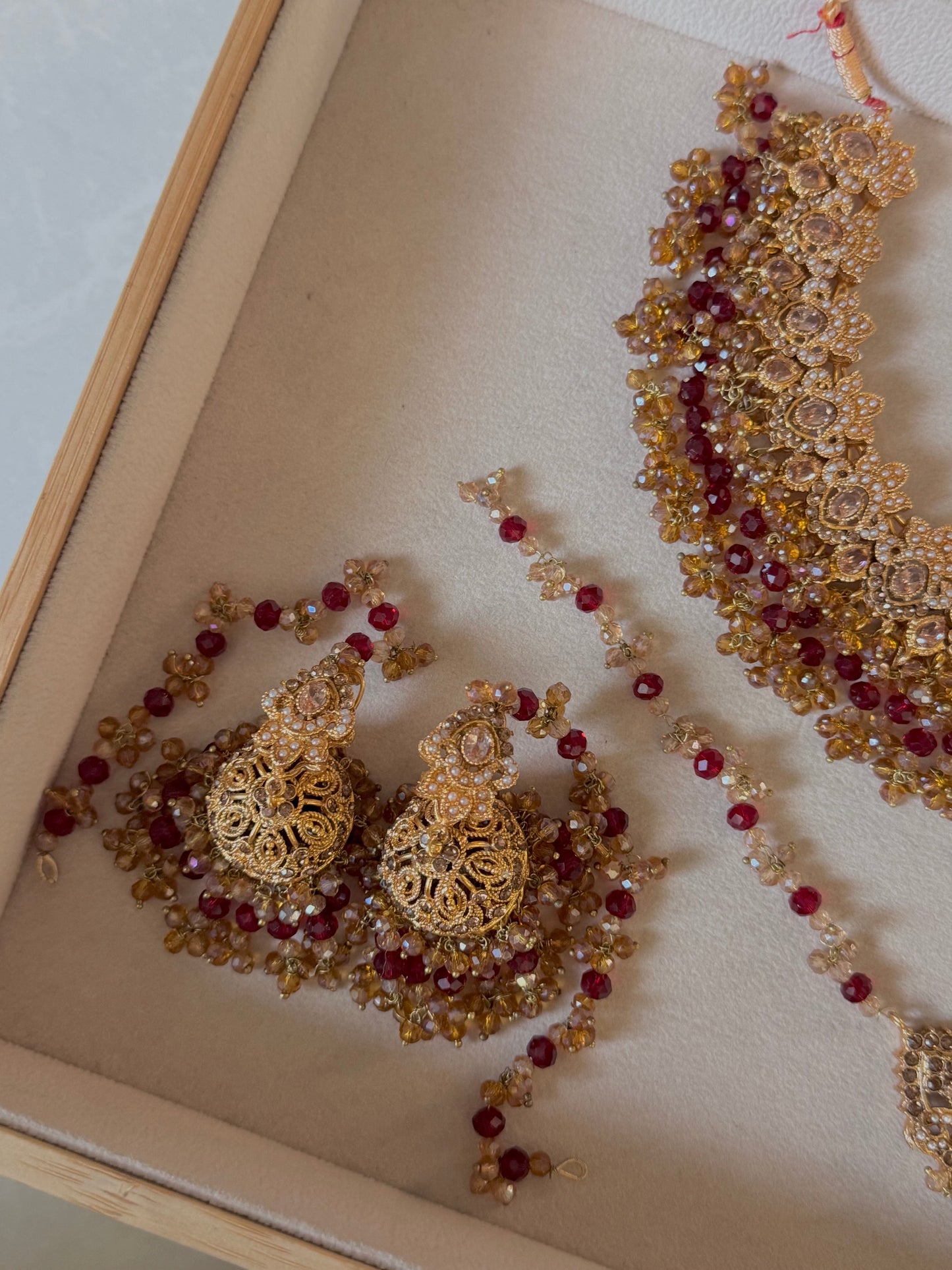 Rubina Small Bridal Set - Red/Gold