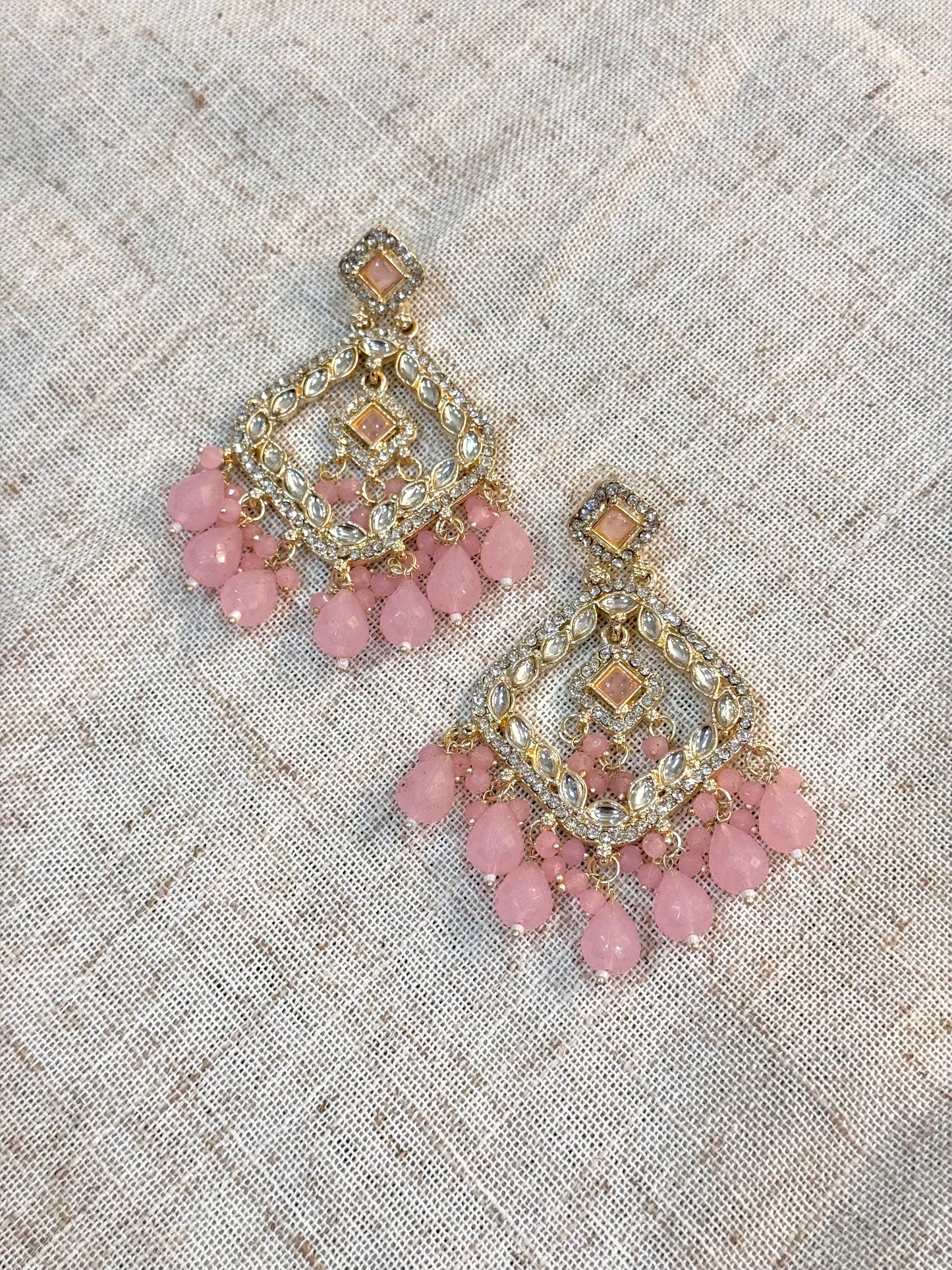 Navya Earrings - Light Pink
