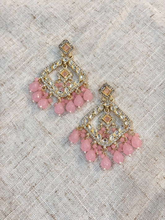 Navya Earrings - Light Pink