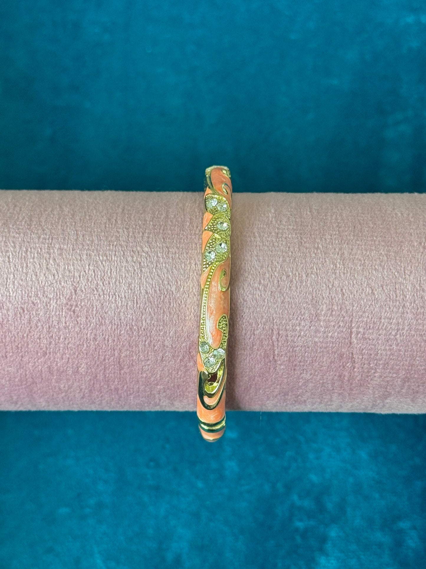 Peach and Gold Painted Bangle