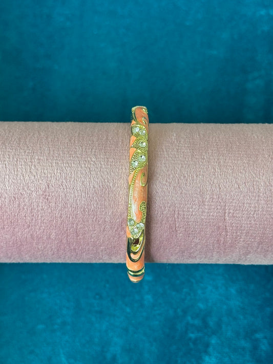Peach and Gold Painted Bangle