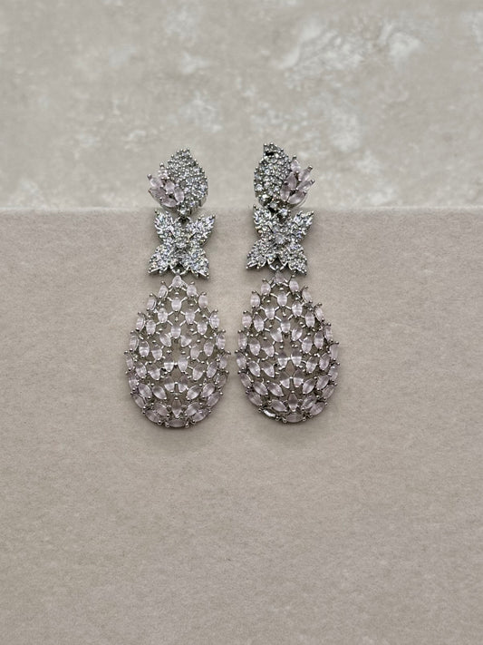 Atika Earrings - Silver/Light Pink