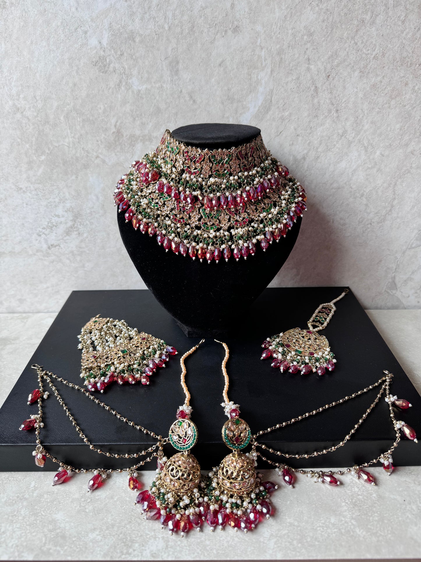 Ameera Bridal Set - Red/Green