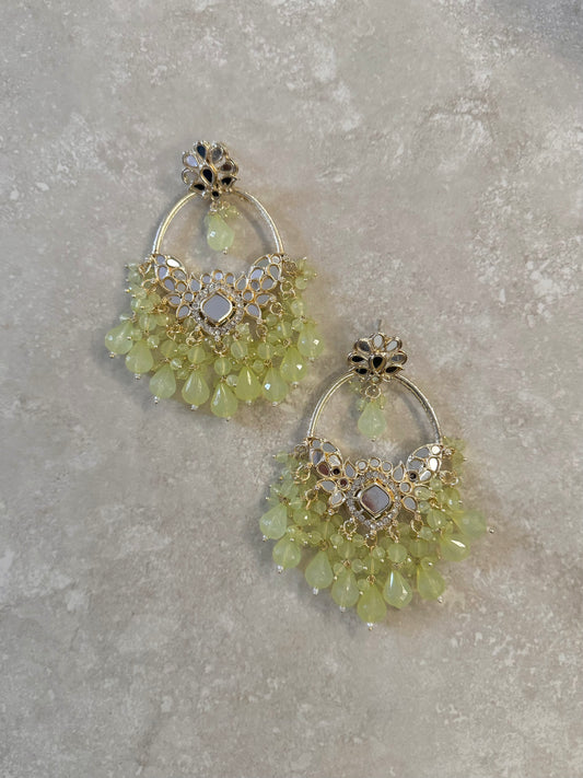 Aina Earrings - Mint-Statement Jewels