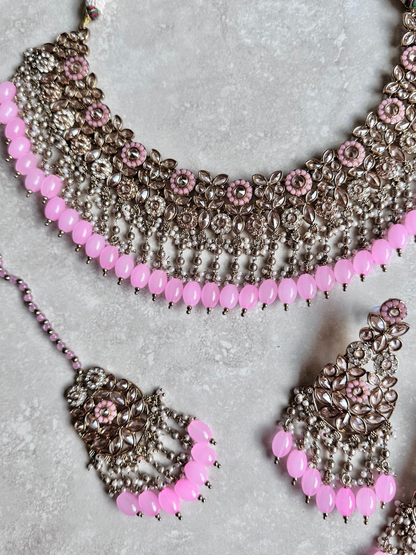 Mahiya Necklace Set - Pink