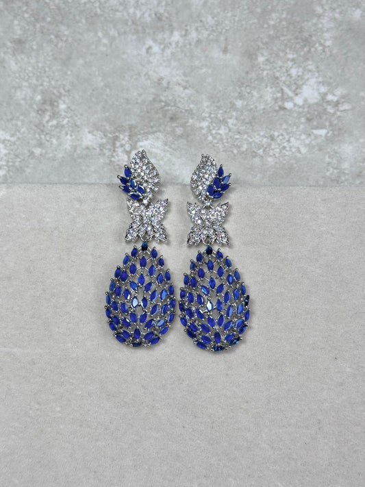 Atika Earrings - Silver/Blue