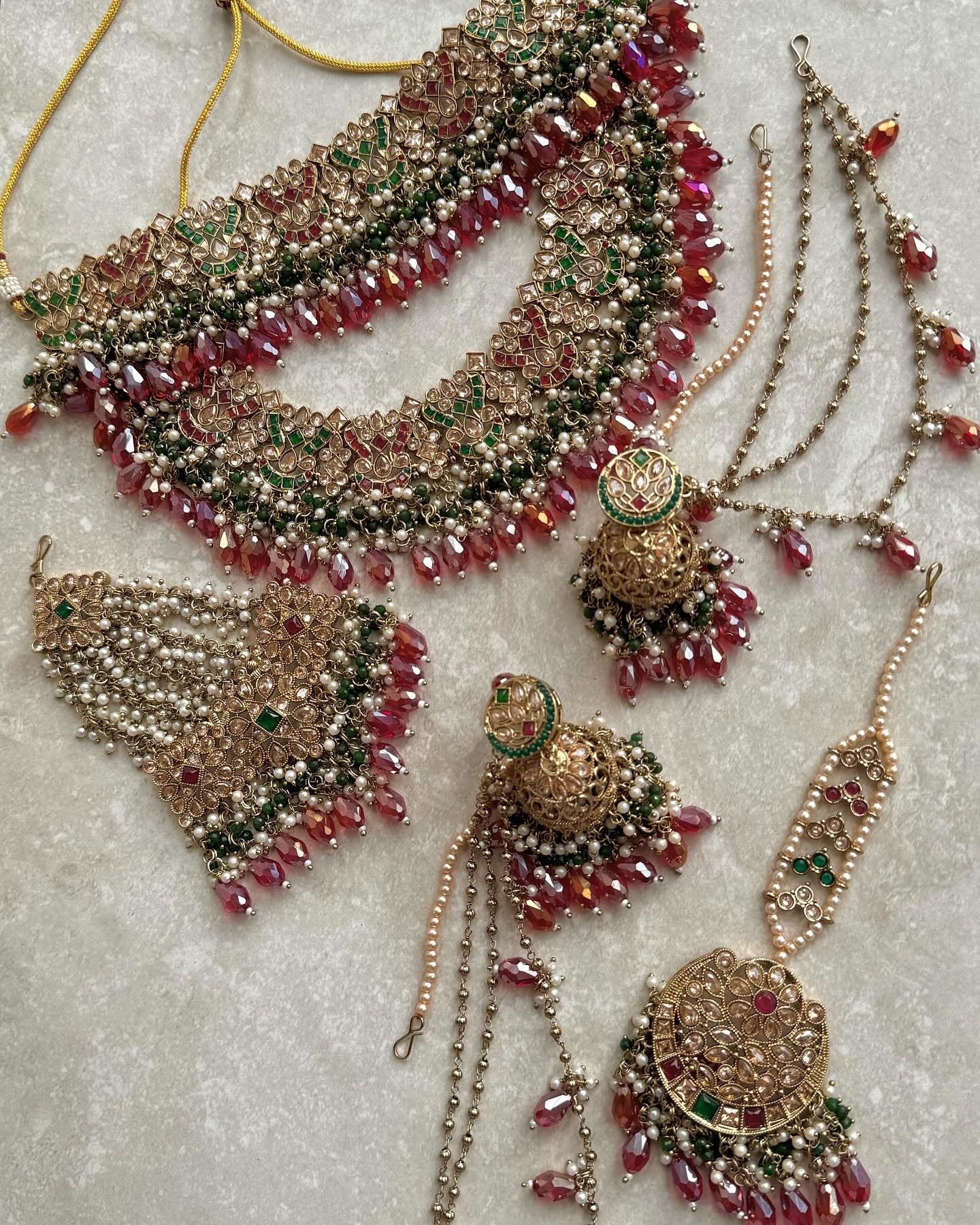 Ameera Bridal Set - Red/Green