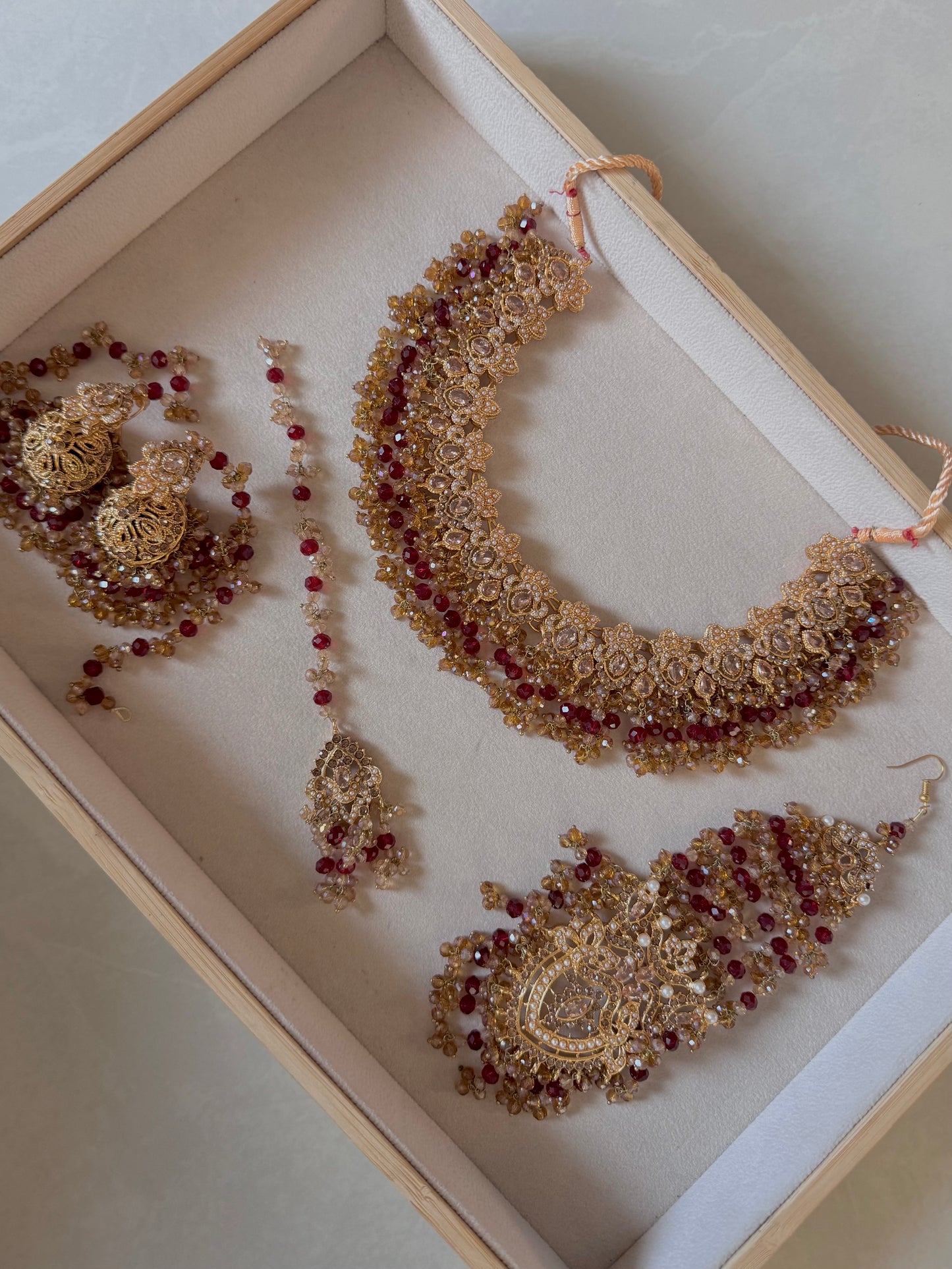 Rubina Small Bridal Set - Red/Gold