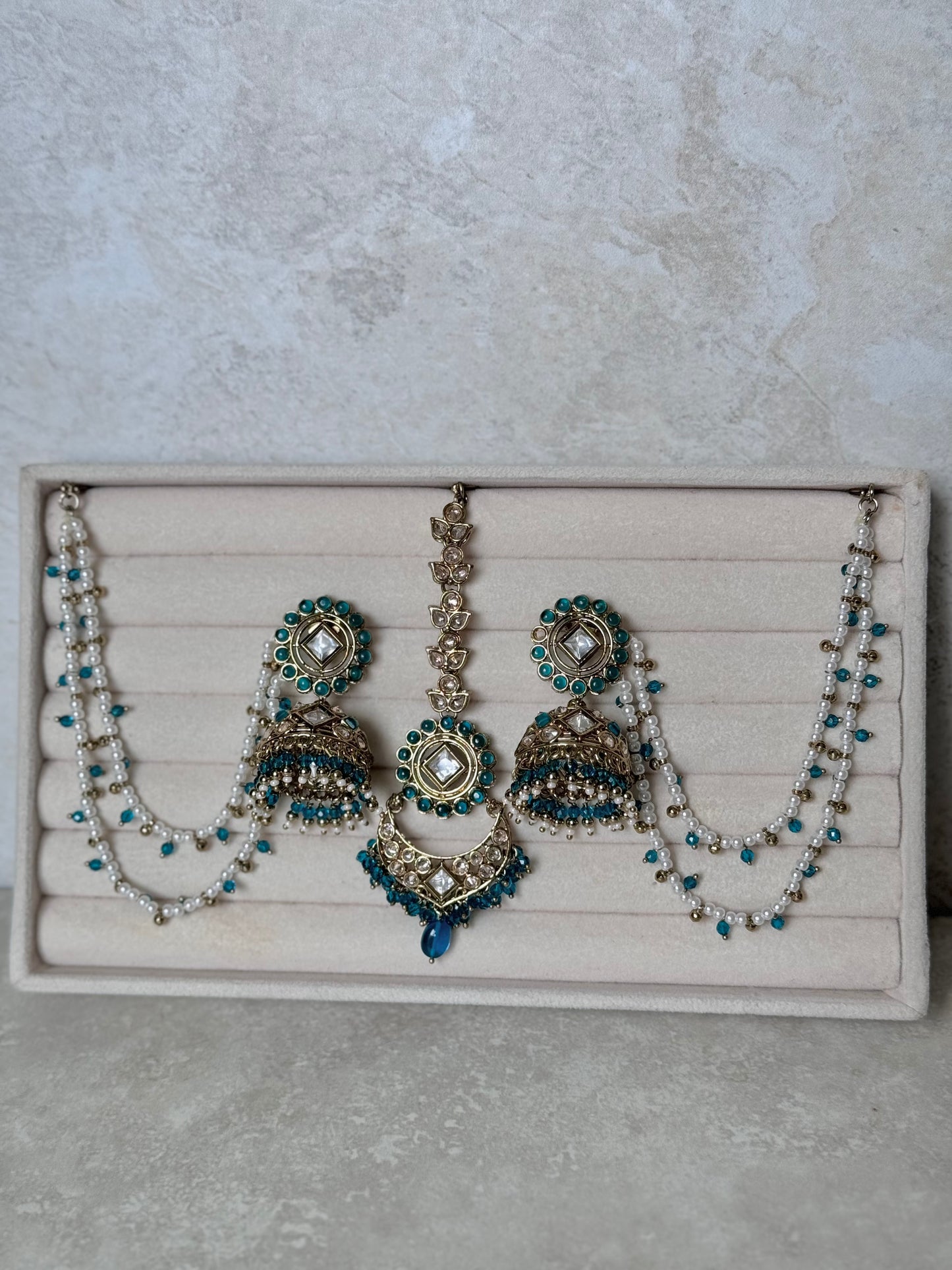 Anusha Sahara Jhumkas - Emerald Green