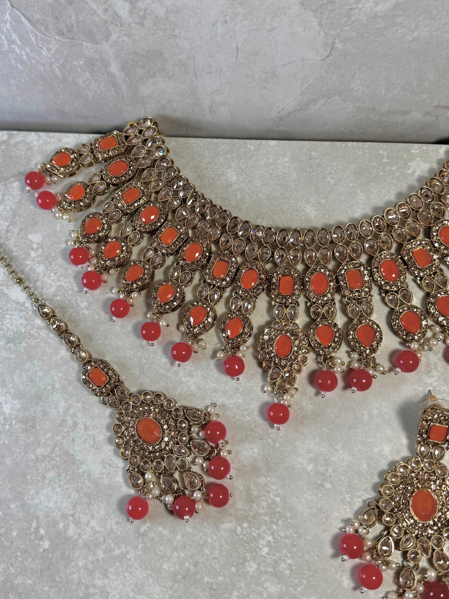 Mirfat Semi Bridal - Orange/Red