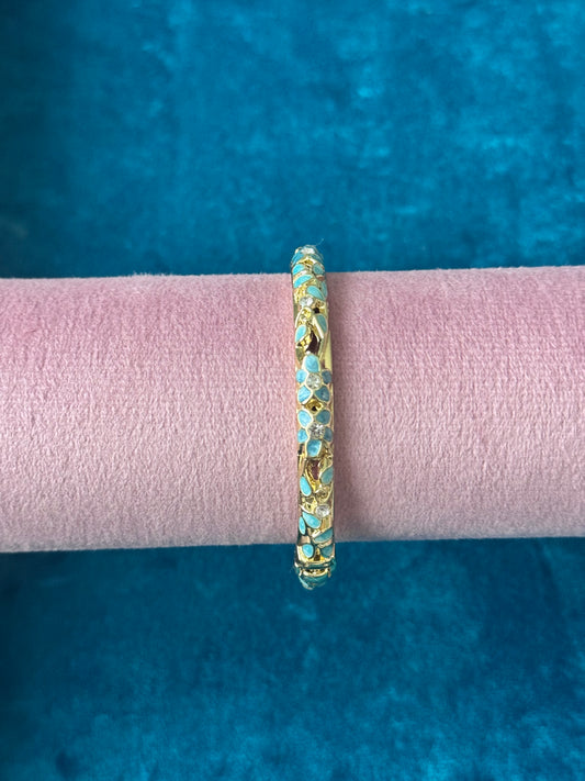 Blue Gold Painted Bangle