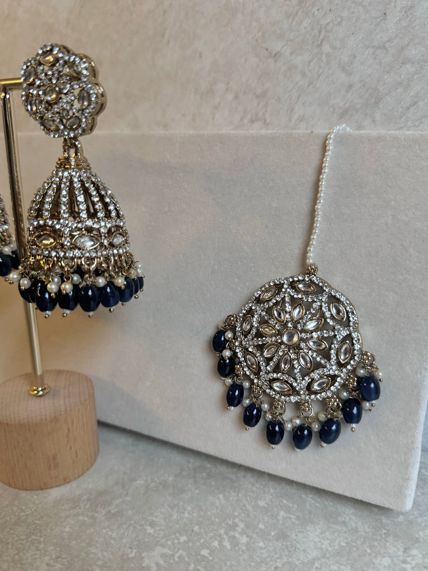 Emaan Jhumka and Tikka - Navy Blue