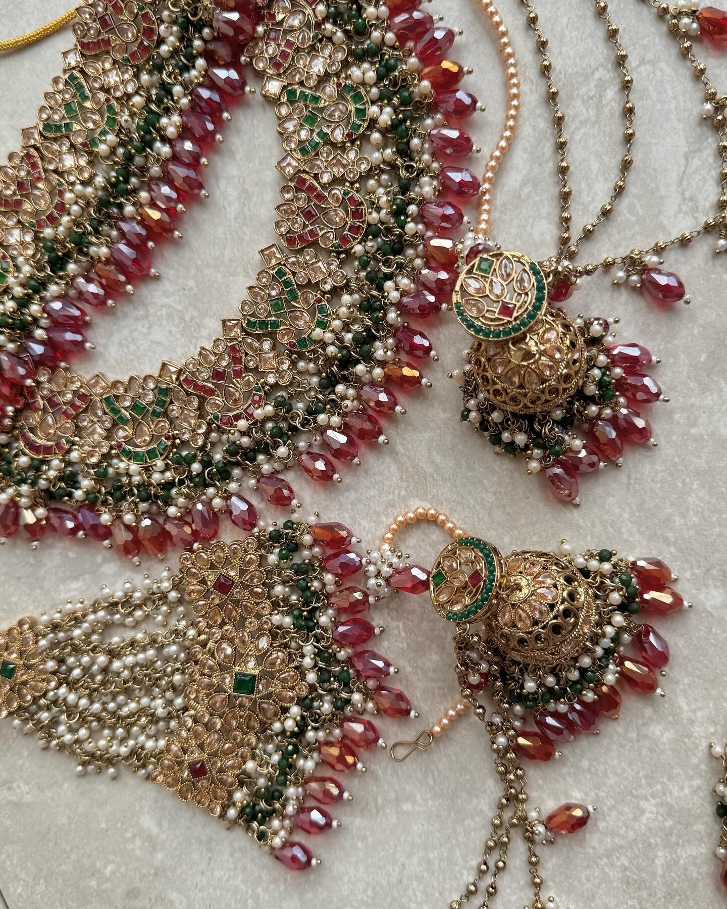 Ameera Bridal Set - Red/Green