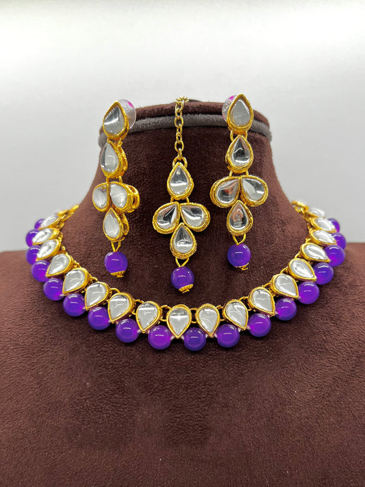Nafisa Necklace Set - Purple