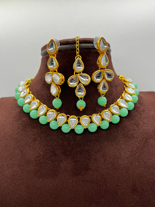 Nafisa Necklace Set - Mint Green