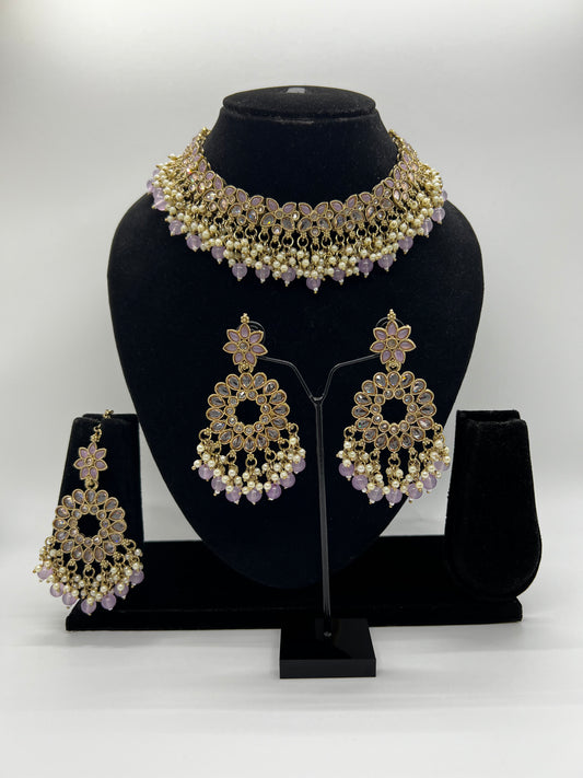 Fatima Necklace Set  - Lavender