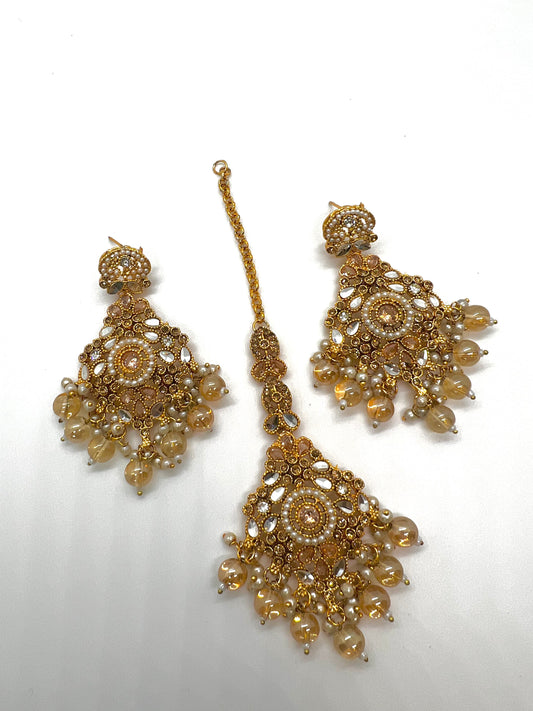 Iman Earring and Tikka- Golden
