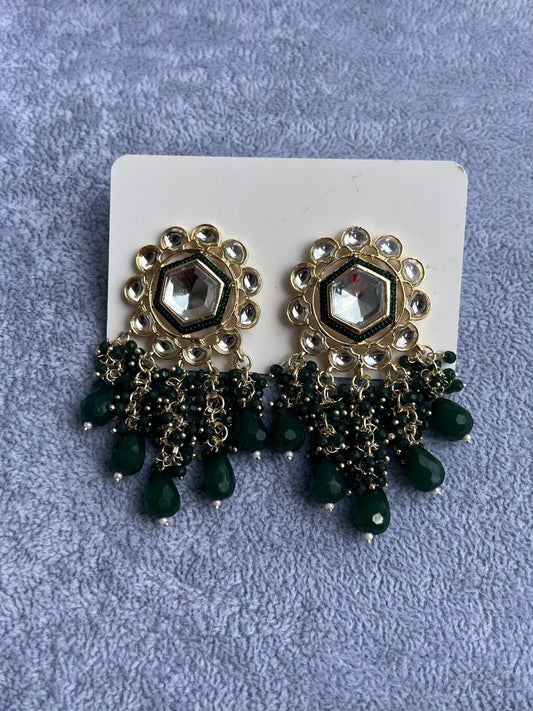 Nayaab Earrings - Dark Green